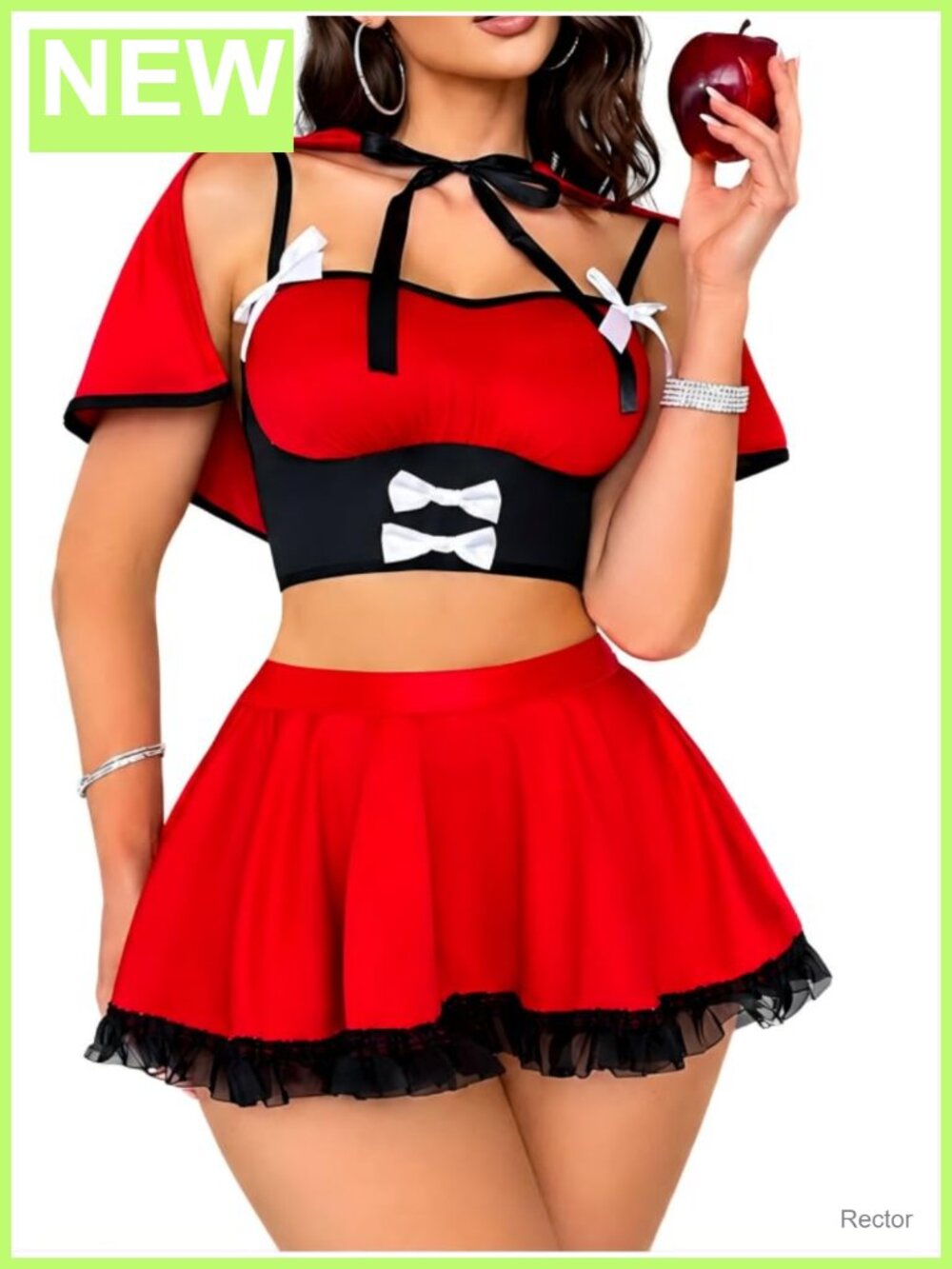 Sexy Red Riding Hood Halloween Costume Lingerie Set